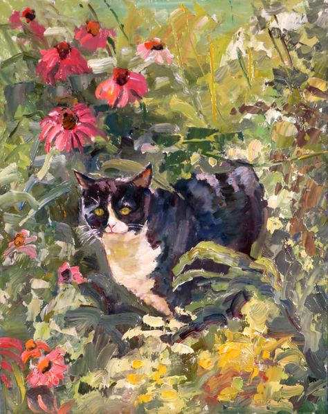 Big Al Lithography Art, Big Al, Rennaissance Art, Cat Art Illustration, Garden Drawing, Pretty Drawings, Watercolor Flowers Paintings, Arte Animal, Daily Paintworks