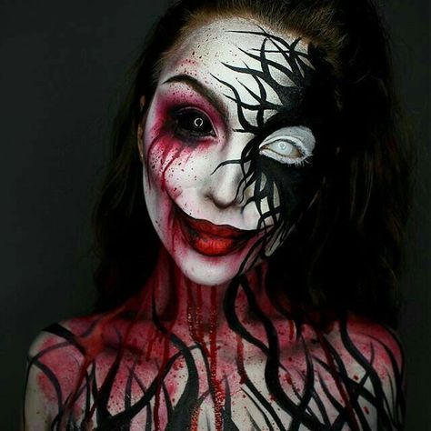 Unique Halloween Makeup, Fantasy Make-up, Halloweenský Makeup, Halloween Make-up Looks, Creepy Makeup, Horror Make-up, Creepy Halloween Makeup, Creepy Monster, Special Fx Makeup