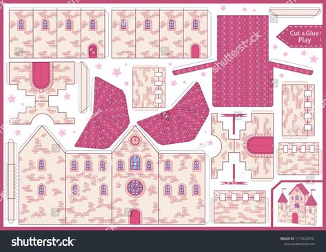 3d Puzzle Template, Castle Diy, Puzzle Template, Cut And Glue, House Template, Anime Paper, Kids Game, Putz Houses, 3d Pen