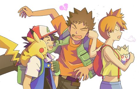 Ash x Misty x Brock Ash X Misty, Pokemon Ash And Misty, Ash Misty, Pokemon Original, Ash And Misty, Pika Pika, Pokemon Ash, Moe Anime, Pokemon Ships