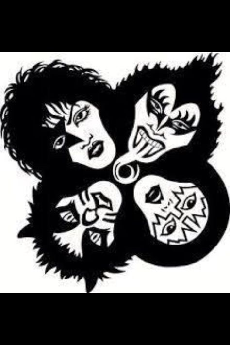 Rock N Roll Over Kiss Svg Band, Kiss Band Tattoo Ideas, Kiss Band Drawing, Many Stickers, Kiss Artwork, Kiss Logo, Kiss Tattoos, Kiss Face, Kiss Art