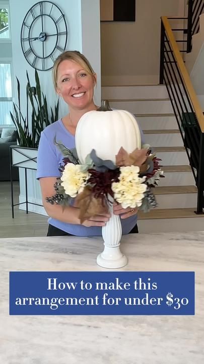 Fall Pumpkin Crafts, Fall Decor Diy Crafts, Fake Pumpkins, Fall Decor Dollar Tree, Fall Table Centerpieces, Easy Fall Decor, Fall Deco, Fall Thanksgiving Decor, Pumpkin Centerpieces