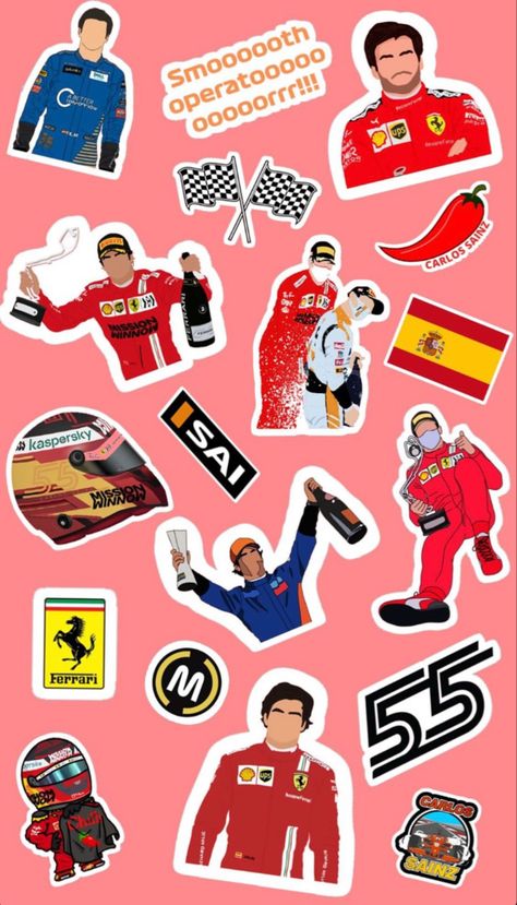 Ferrari Stickers, Formula 1 Stickers, F1 Phone Case, Blue Flowers Wallpaper, Stickers F1, F1 Stickers, Weird Stickers, Ferrari Poster, F1 Art