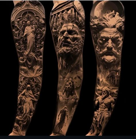 Iranian Tattoo Ideas For Men, Greek Arm Tattoo, Greek Sleeve Tattoo, Cute Foot Tattoos, Leg Sleeve Tattoos, Greek God Tattoo, Leg Tattoo Ideas, Atlas Tattoo, Full Leg Tattoos