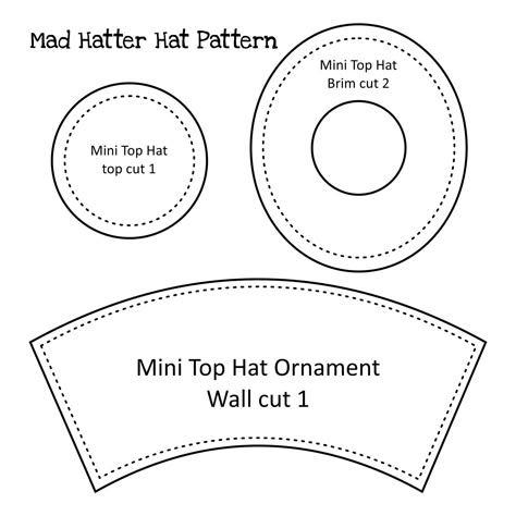 8 Best Christmas Felt Ornament Patterns Printable - printablee.com Paper Top Hat Template, Diy Small Top Hat, Free Top Hat Pattern, Gnome Top Hat Pattern, Top Hat Pattern Free, Mad Hatter Hat Template Free Printable, Snowman Hat Pattern Template, Diy Top Hat Pattern, Trucker Hat Template Free Printable