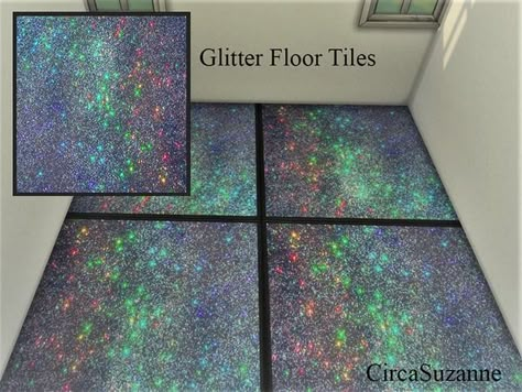 Sims 4 Glitter Cc, Sims 4 Colorful Cc, Galaxy Kitchen, Glitter Tile, Glitter Bathroom, Glitter Floor, Glitter Tiles, Galaxy Colors, Glitter Decor