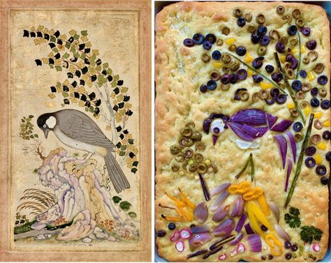 Eat Your Art Out: Fabulous Focaccia | Dallas Museum of Art Uncrated Focaccia Painting, Focaccia Bread Art Thanksgiving, Foccacia Art, Focaccia Bread Art, Art Bread, Samin Nosrat, Focaccia Art, Foccacia Bread, Dallas Museum Of Art