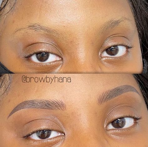 Eyebrow Shapes Black Women, Laminated Brow Look, Brow Tint Black Women, Tinted Brows Black Women, Eyebrow Shaping Black Women, Eye Brow Tint Black Women, Ombre Brows Black Women, Above Eyebrow Tattoo Women, Microblading Eyebrows Black Women