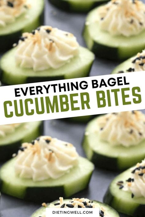 Everything Bagel Cucumber, Bagel Cucumber, Cucumber Cream Cheese, Cucumber Snacks, Try Everything, Everything Bagel Seasoning, Cucumber Bites, Creamy Cucumbers, Bagel Seasoning