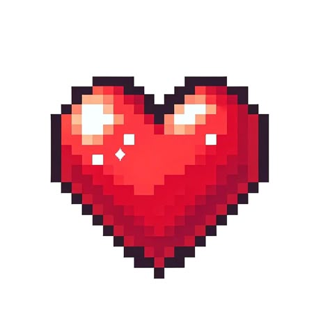 Pixel Heart Png, Pixel Art Heart, Heart Pixel Art, Heart Emote, Digital Heart, Melty Bead Designs, Pixel Png, Hearts Png, Pixel Heart