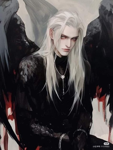 Fantasy Mountains, Ange Demon, My Character, Black Wings, Aesthetic Inspiration, Adjustable Jewelry, Fantasy Aesthetic, Angels And Demons, Character Design Male