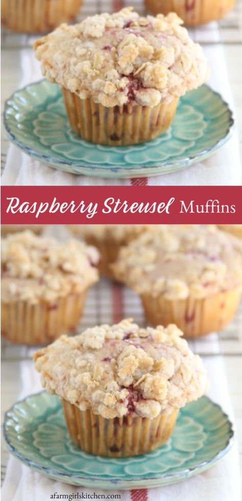 Breakfast Raspberry, Raspberry Streusel Muffins, Muffins Homemade, Raspberry Muffin Recipes, Autumn Dessert, Recipe For Breakfast, Raspberry Muffins, Streusel Muffins, Frozen Raspberries