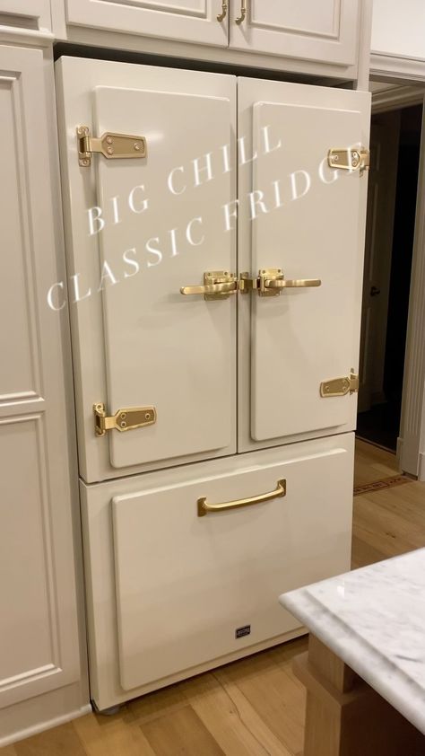 jenwoodhouse on Instagram: Have you been following along in our kitchen remodel debacle? Well, I’m thrilled to say we finally have a happy ending! @bigchillappliances… Vintage Inspired Refrigerators, Pretty Refrigerator, White Vintage Refrigerator, Big Chill Fridge, Big Chill Refrigerator, Big Chill Classic Fridge, Large Retro Refrigerator, Big Chill Appliances, Jen Woodhouse