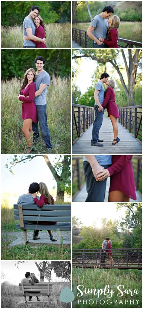 Engagement Photos Outfits Guys, Engagement Pictures Unique, Outdoor Field Engagement Pictures, Engagement Photos Tall And Short, Engagement Poses Outdoors, Unusual Engagement Photos, Park Photo Ideas, Poses For Couples, Outdoor Engagement Photos