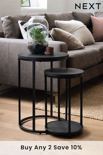 Next Bronx Living Room, Round Side Table Decor Living Room, Mens Living Room, Conservatory Chairs, Nesting Side Tables, Grey Sofa Living Room, Shoe Rack Living Room, Living Room Table Sets, Nest Of Tables