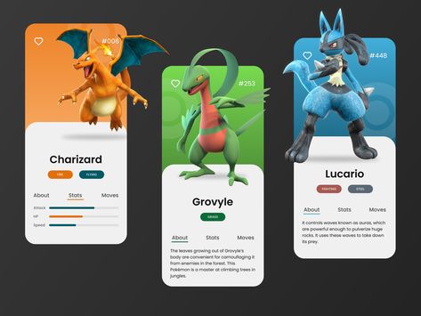 Pokedex App, Card Ui, App Ui Design, App Ui, Pokemon Cards, User Interface, Creative Professional, Global Community, Pokemon