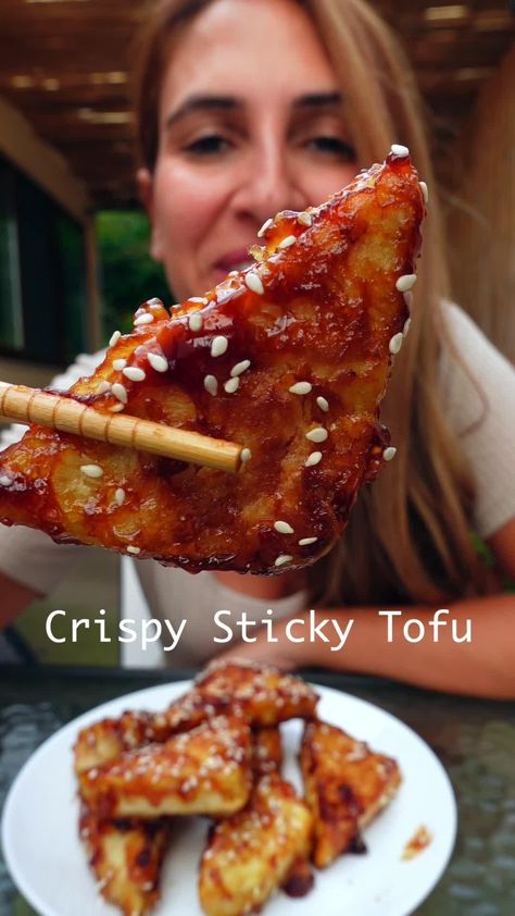 Sticky Tofu, Resepi Biskut, Resep Diet, Tasty Vegetarian Recipes, Tofu Recipes, Vegan Cooking, Vegan Dinner Recipes, Vegan Foods, Vegan Dishes