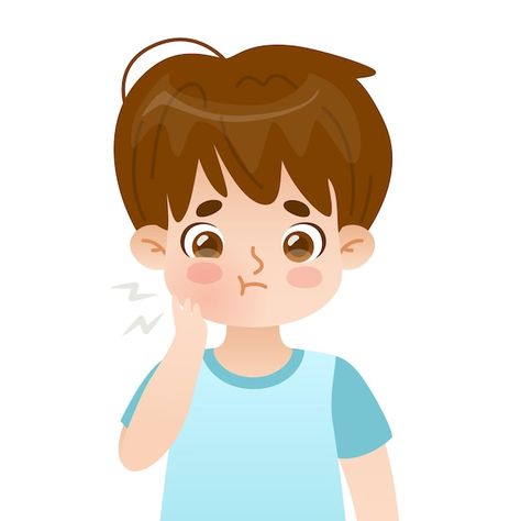 Vector kid with toothache and swollen ch... | Premium Vector #Freepik #vector #baby-tooth #kids-teeth #baby-teeth #cute-boy Tooth Cartoon, Tooth Ache Relief, Kids Teeth, Tiny Steps, Tooth Pain, Cartoon Boy, Baby Teeth, Take Care Of Yourself, Premium Vector