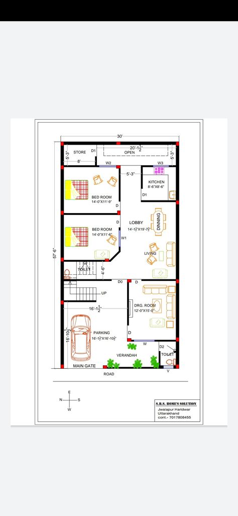 West facing 30x60 house plan with double car parking 30x60 House Plans West Facing, West Facing House, Unique House Plans, Duplex Plans, Cabin House, I Still Remember, Duplex House Plans, Enchanted Rose, Free Maps