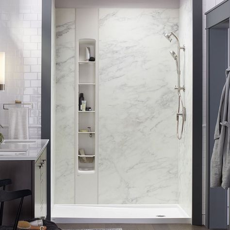 KOHLER Shower Enclosures - Pacific Bath Company Kohler Luxstone, Bath To Shower Conversion, Shower Dimensions, Glass Door Curtains, Kohler Shower, Shower Conversion, Glass Shower Doors Frameless, Shower Inserts, Bathtub Remodel