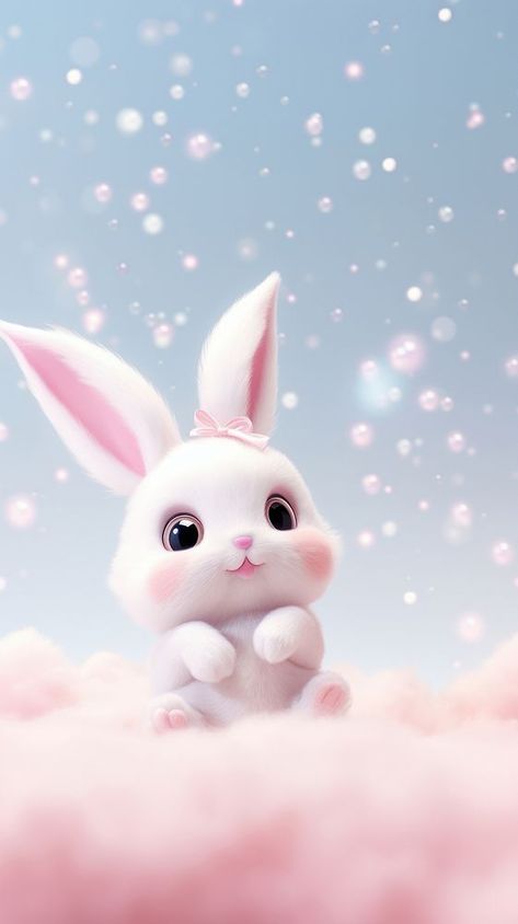 Rabbit dreamy wallpaper cartoon animal mammal. | premium image by rawpixel.com / Ing Cute Bunny Wallpaper Iphone, Bunny Wallpaper Iphone, Cute Easter Wallpaper, Cute Bunny Wallpaper, Dreamy Wallpaper, Iphone Wallpaper Cute, Rabbit Wallpaper, Wallpaper Cartoon, Cute Bunny Cartoon