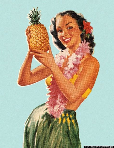 Pineapple Art Print, Pineapple Vector, I Need Vitamin Sea, Hawaii Vintage, Hawaiian Party Decorations, Tiki Art, Hawaiian Art, Polynesian Culture, Vintage Hawaii