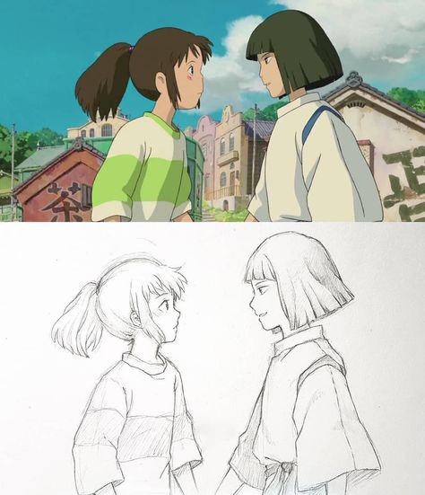 Studio Ghibli Characters Drawing, Studio Ghibli Art Tutorial, Studio Ghibli Pencil Drawings, Ghibli Drawing Tutorial, Ghibli Drawing Ideas, Ghibli Sketch To Draw, Studio Ghibli Drawing Ideas, Ghibli Drawing Easy, Anime Scenes To Draw