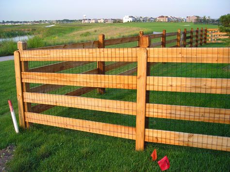 Click to Close Split Rail Fence With Wire Mesh, Sheep Fencing, Sheep Fence, Property Gates, Post And Rail Fence, Wooden Gates Driveway, Diy Privacy Fence, Split Rail Fence, Horse Shelter