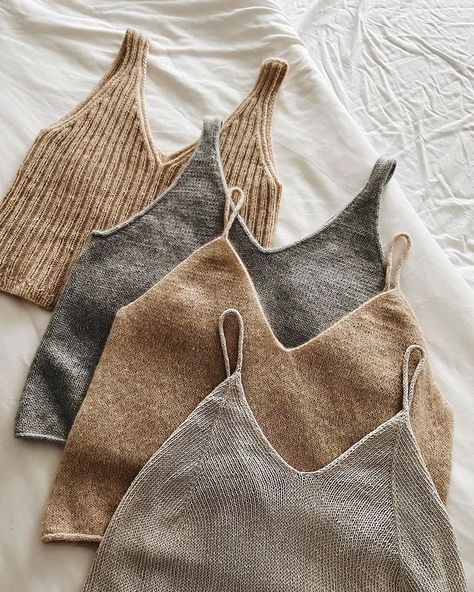 Knitting • Instagram Knit Aesthetic, Knot Magic, Camisole Pattern, Knit Camisole, Knit Accessories, Knitting Women Sweater, Summer Knitting, Knitting Accessories, Fashion Line