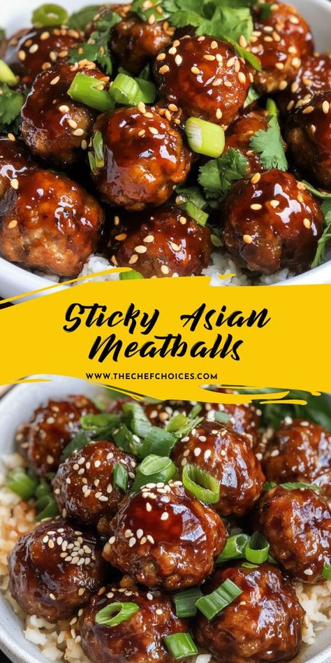 These Sticky Asian Meatballs are coated in a sweet and savory glaze that’s packed with flavor. Perfectly juicy and tender, they make for a delicious appetizer or main dish. Get ready for a crowd-pleasing recipe that’s easy to make and hard to resist! Meatballs Ideas, Sticky Asian Meatballs, Asian Meatballs, Pork Sauce, Crowd Pleasing Recipes, Meatballs Recipe, Yummy Appetizers, Sweet And Savory, Korean Food