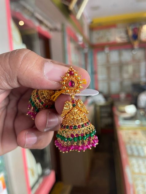 Butallu Designs Gold, Gunnalu Gold, Buta Earrings Gold, Gold Jhumka Earrings 10 Grams, 10 Grams Gold Earrings Indian, Jumkalu Gold, Gold Earrings Buttalu Designs, Gumka Design Gold, Jumkhas Earrings Gold