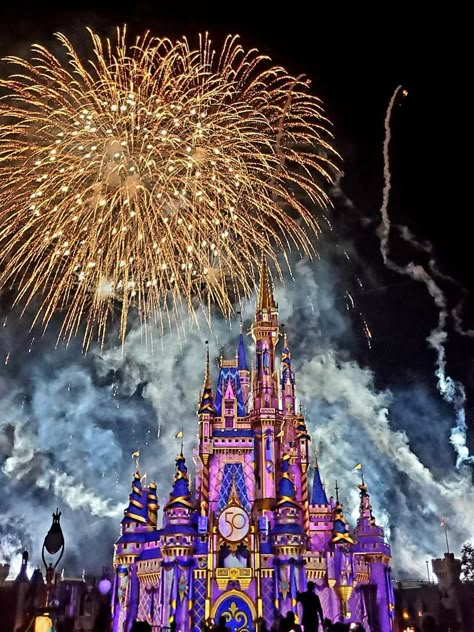 Disneyland Fireworks, Cell Wallpaper, Disney 50th Anniversary, Disney World Pictures, Disney World Florida, Disney Phone Wallpaper, Disney Images, Parc D'attraction, Disney Day