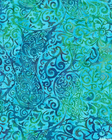 Turquoise Quilt, Quilt Fabrics, Batik Art, Batik Design, Free Quilt Patterns, Fabric Inspiration, Botanical Painting, Monoprint, Quilt Patterns Free