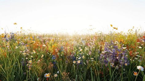 Vibrant wildflower meadow desktop wallpaper | free image by rawpixel.com / Fluke Floral Wallpaper Desktop, Desktop Wallpaper Free, Flowers Meadow, Core Aesthetics, Blog Banner, Wildflower Meadow, Wallpaper Floral, Mac Wallpaper, Natural Flowers