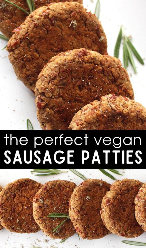 Vegan Breakfast Sausage, Vegan Sausage Recipe, Breakfast Sausage Patties, Vegan Breakfast Ideas, Best Vegan Breakfast, Vegan Meat Recipe, Breakfast Sausage Recipes, Sausage Patties, Patties Recipe