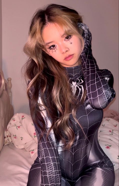 Girl Spiderman Costume, Venom Costume, Spider Man Halloween, Seluar Ketat, Spiderman Costume, Spiderman Cosplay, Black Spiderman, Black Costume, Spider Girl