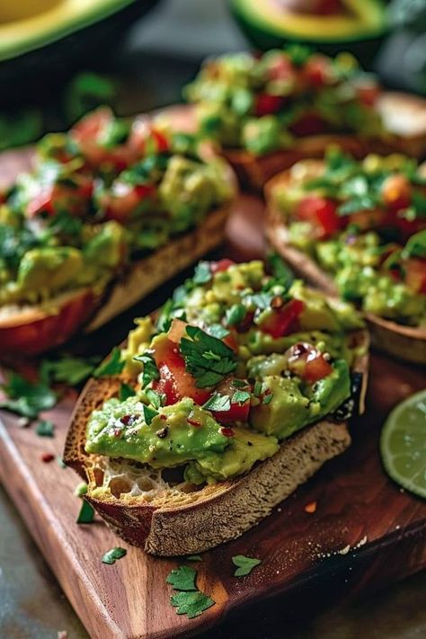 Best & Delicious Homemade Recipes | Smashed Avocado Bruschetta 🥑🍞 | Facebook Smashed Avocado Bruschetta, Avocado Tartine, Breakfast Ideas Avocado, Smashed Avocado Toast, Avocado Bruschetta, Bruschetta Recept, Classic Appetizers, Avocado Breakfast, Smashed Avocado