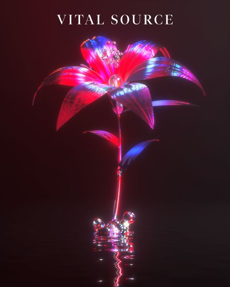 Floral Love on Behance Animation Environment, 1 Week Challenge, Adobe Photoshop Design, Virtual Flowers, Week Challenge, Floral Collection, Album Cover Design, 3d Artwork, Glitch Art