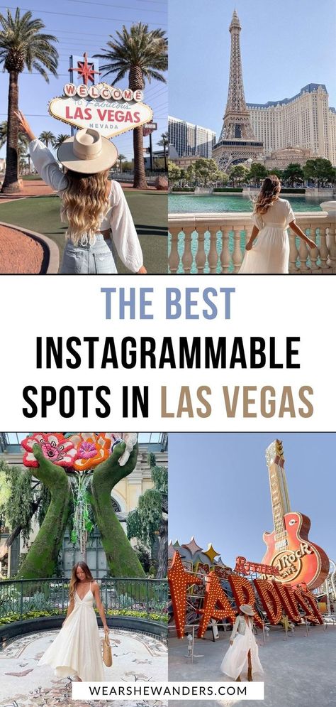 Instagram photo spots in Las Vegas: Welcome to Las Vegas Sign, Bellagio fountains, Bellagio Conservatory, Neon Museum Vegas Instagram Pictures, Las Vegas Instagram Pictures, Places In Las Vegas, Vegas Instagram, Las Vegas Tips, Las Vegas Pictures, Las Vegas Travel Guide, Venetian Las Vegas, Las Vegas Outfit