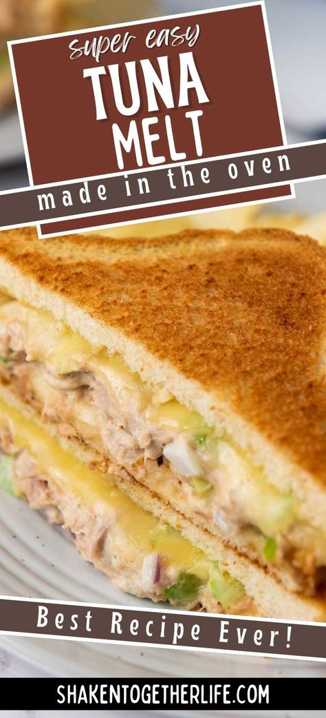 A classic tuna melt sandwich is a delicious and easy lunch or dinner. Hot, and cheesy, with crisp toasted bread, this nostalgic recipe is simply the best! Baked Tuna Melt Sandwich, Oven Tuna Melt, Easy Tuna Melt Sandwich, Tuna Melts In The Oven, Tuna Melt, Creamed Tuna On Toast, Sandwich Melts, Tuna Melt Sandwich, Tuna Melt Recipe