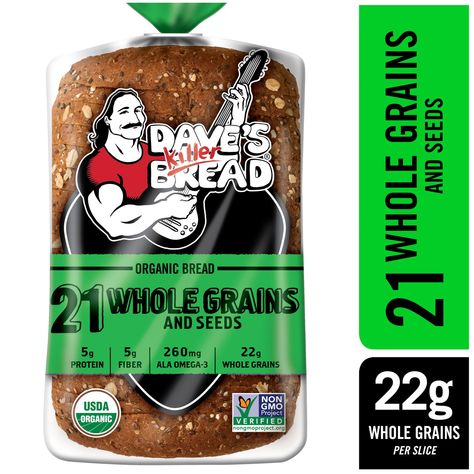 Daves Killer Bread, Seeds Bread, Organic Bread, Fluffy Waffles, Sorghum Flour, Grain Bread, Oat Fiber, Protein Bread, Quick Breakfast Recipes