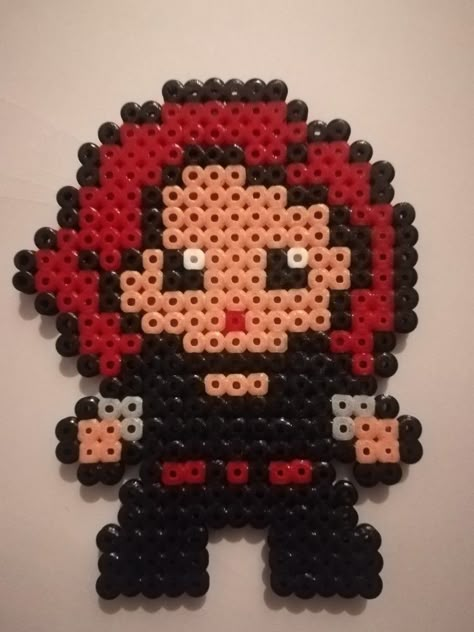 Black Widow Black Widow Perler Beads, Marvel Perler Bead Patterns, Disney Hama Beads Pattern, Marvel Cross Stitch, Hama Beads Christmas, Modele Pixel Art, Fuse Bead Patterns, Hama Beads Design, Perler Bead Templates