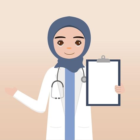 Doctor Cartoon, Nurse Cartoon, Doctor Outfit, Hijab Cartoon, Female Doctor, Vector Photo, Korean Drama, Cartoon Drawings, Cartoon Characters