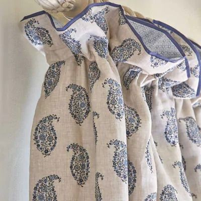 Jessamy Paisley Fabric Curtains in Cerulean Blue Cottage Curtains, Sanderson Fabric, Curtain Fabrics, Fabric Trimmings, Paisley Fabric, Window Dressings, Linen Curtains, Beautiful Bedrooms, Curtain Fabric