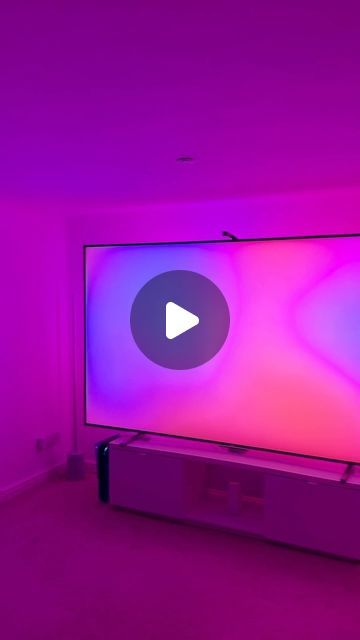 mr harry white on Instagram: "decided to upgrade my 100 inch tv with the govee lights and im obsessed 💖 my spareroom is slowly becoming a movie theatre 🍿  #asmr #asmrsounds #100inch #tv #goveelights #roomupgrade #movieroom" 100inch Tv, Projector Instead Of Tv, 100 Inch Tv, Govee Lights, Lights Behind Tv, Projector Room, Tv Lights, Projector Setup, Projector In Bedroom