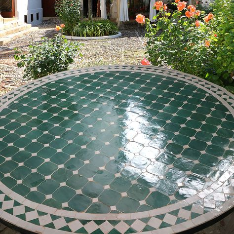 Diy Mosaic Outdoor Table, Outdoor Mosaic Table, Mosaic Garden Table, Tiled Table, Garden Work Bench, Mosaic Outdoor Table, Mosaic Patio Table, Morocco Decor, Mosaic Tile Table