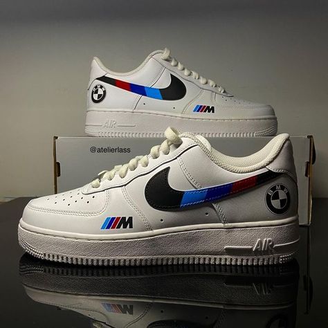 Atelier Lass on Instagram: "Une petite custom #bmwm 🫶🏻 #nike #custom #af1 #carstagram" Bmw Shoes, Mens Fashion Nike, Nike Custom, Serie Bmw, Custom Af1, All Nike Shoes, Baskets Nike, Custom Air Force 1, Personalized Shoes