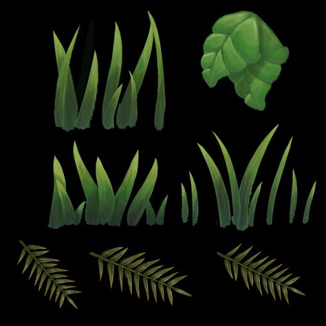 Stylized Plants, Stylized Texture, Landscape Drawing Tutorial, Plant Texture, Game Textures, Texture Drawing, Hand Painted Textures, Leaf Texture, Landscape Materials