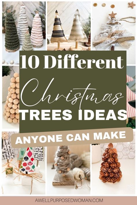 Diy Christmas Tree Crafts Ideas, Christmas Tree Crafts For Adults, Diy Mini Christmas Tree Ideas, Homemade Christmas Trees, Christmas Tree Craft Ideas, Craft Christmas Trees, Tree Craft Ideas, Christmas Tree Crafts Diy, Winter Tree Crafts