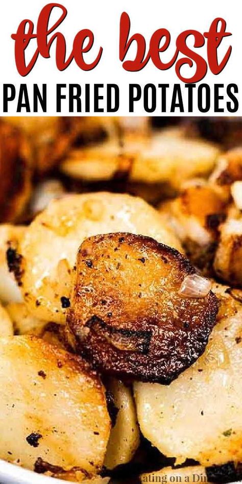 Sliced Fried Potatoes, Best Fried Potatoes, Potatoes On The Stove, Home Fried Potatoes, Russet Potato Recipes, Pan Fried Potatoes, Fried Potatoes Recipe, Eating On A Dime, Instant Family